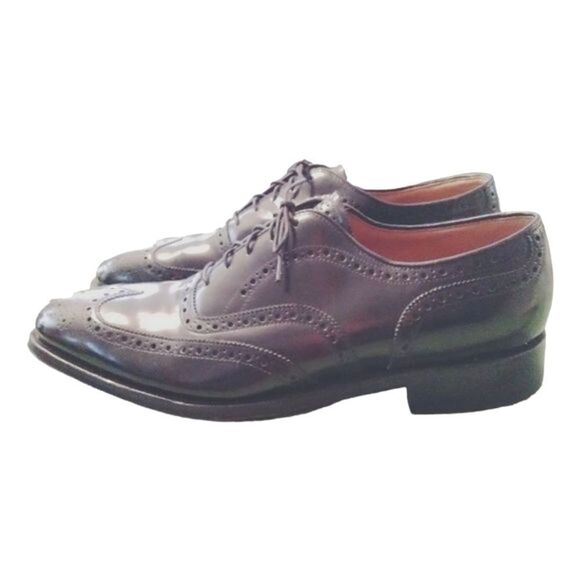 Johnston and Murphy Men\'s Black Lace Up Oxfords Size 9.5 Wingtips main image 3